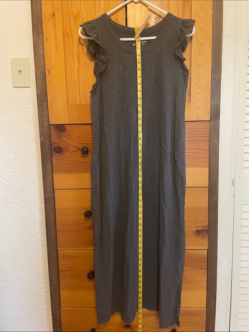 Dark gray ruffle sleeve tank dress size M NWT